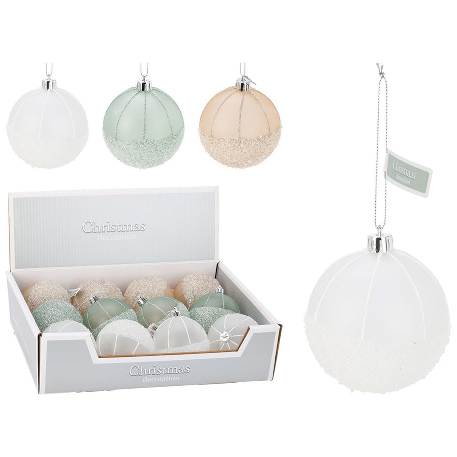 Christmas Ball 80Mm Frosted 3Assorted