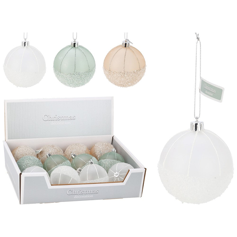 Christmas Ball 80Mm Frosted 3Assorted